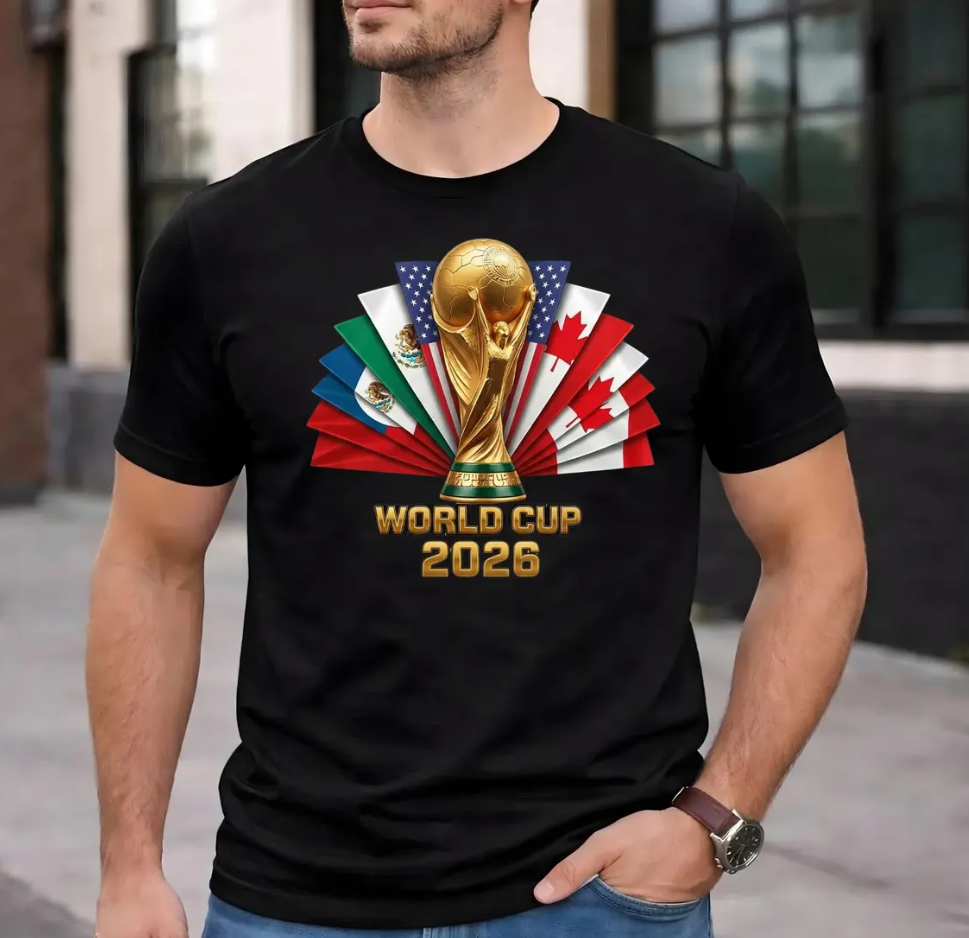 2026 World Cup Soccer Fan T-Shirt – USA, Canada, Mexico Tournament Tee
