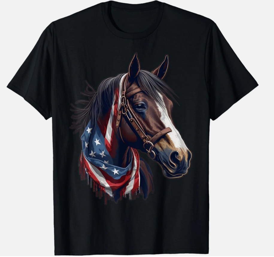 USA 4th Of July Horse on Patriotic American Horse Gift Unisex T-Shirt