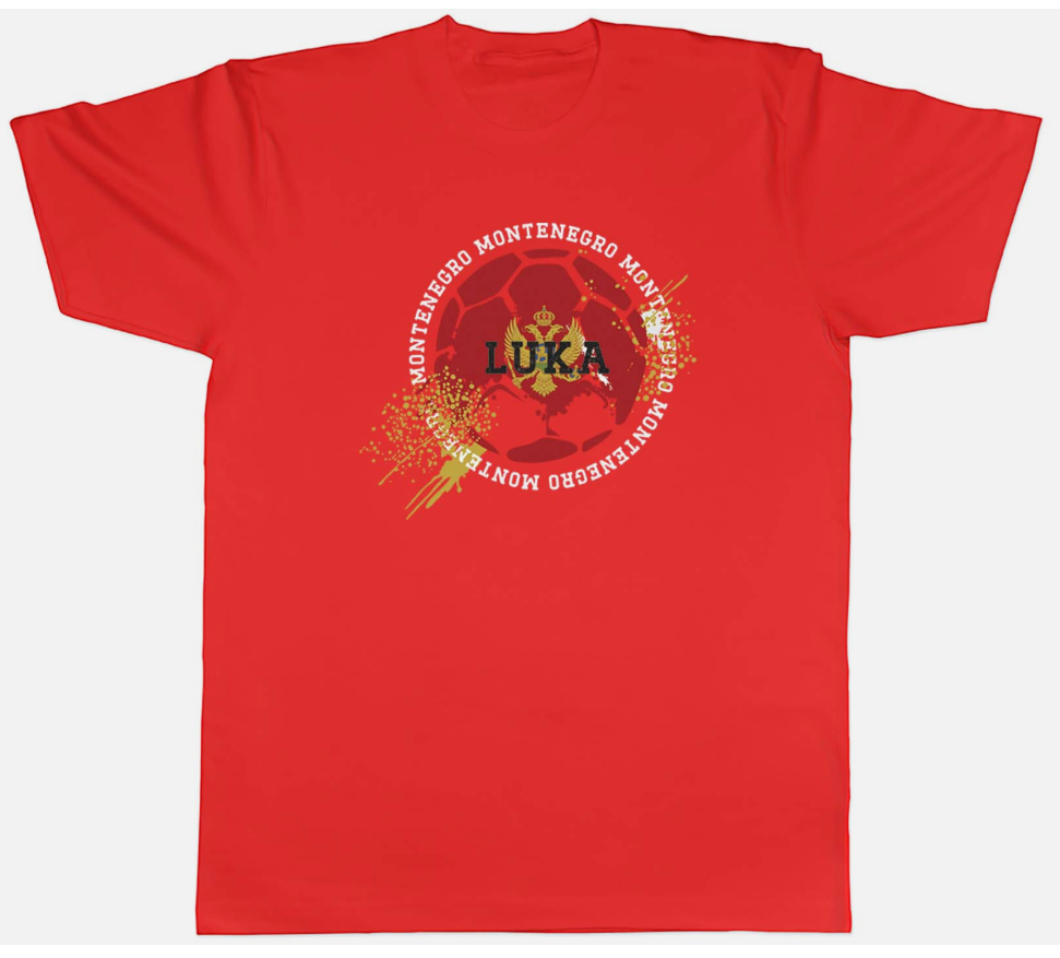Personalised Montenegro Football Sports Mens Unisex T-Shirt Tee Gift