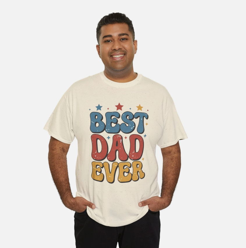Best Dad Ever T-Shirt Retro Bubble Letter Fathers Day Tee