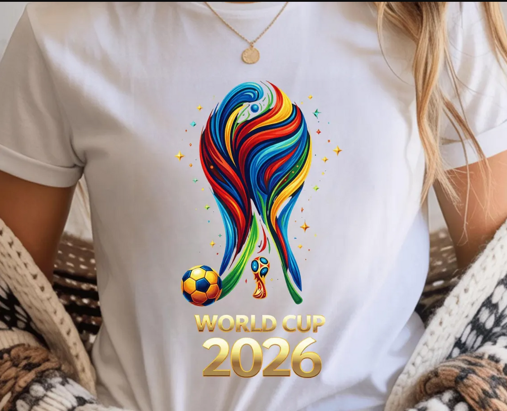 World Cup 2026 PNG Design, Colorful Soccer Graphic Tee Print , Football ,Fan Art Sublimation