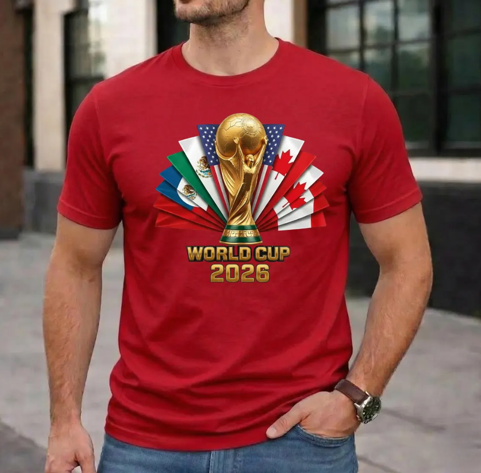2026 World Cup Soccer Fan T-Shirt – USA, Canada, Mexico Tournament Tee