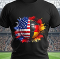 USA vs Germany Soccer Shirt, World Cup Football Fan Tee, USA Germany Flag Soccer Ball T Shirt, Soccer Match Fan Gift