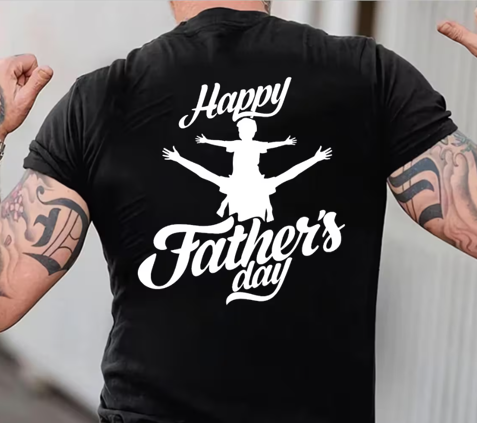Happy Father’s Day Shirt – Dad and Child Silhouette Tee, Minimalist Father’s Day Gift from Kids for New Dad