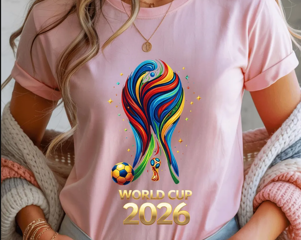 World Cup 2026 PNG Design, Colorful Soccer Graphic Tee Print , Football ,Fan Art Sublimation