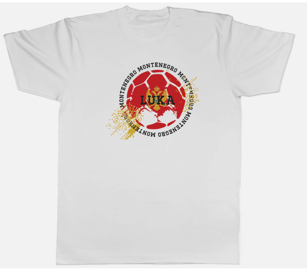 Personalised Montenegro Football Sports Mens Unisex T-Shirt Tee Gift