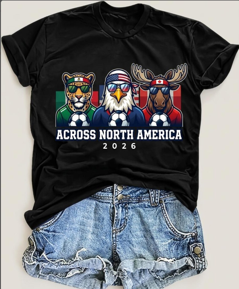 World Cup 2026 T-Shirt, FIFA 2026 Across North America Tee, USA Mexico Canada Soccer Fan Gift Shirt