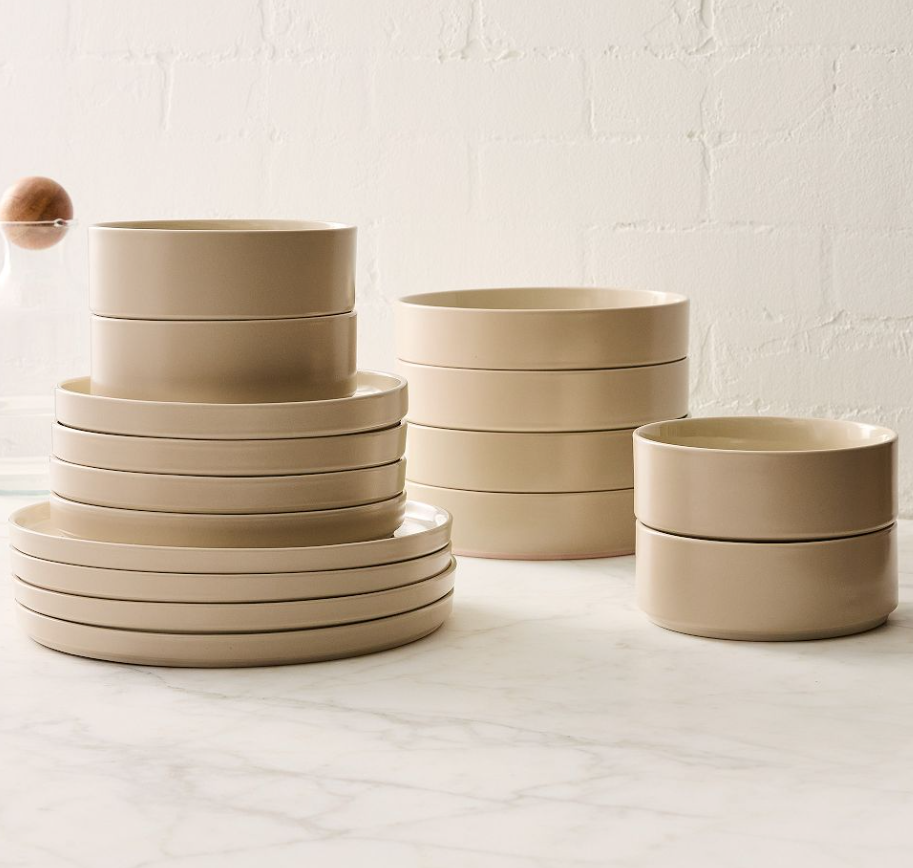Straight-Sided Stoneware Dinnerware (Set of 16)