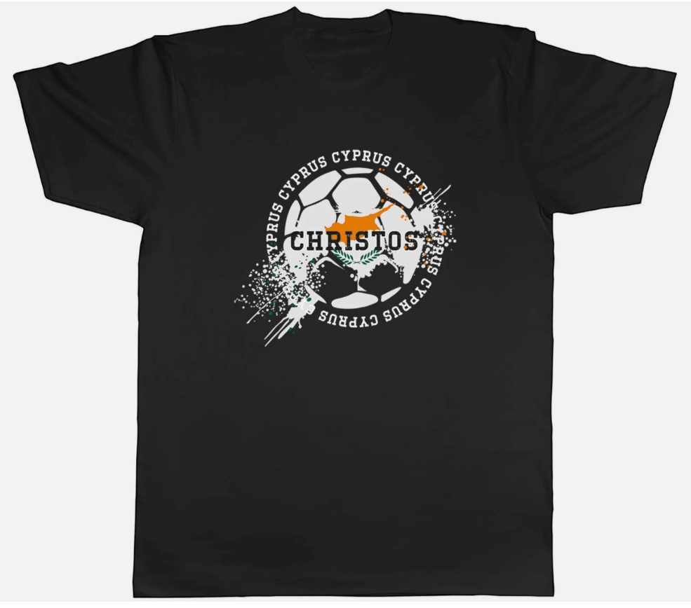Personalised Cyprus Football Sports Mens Unisex T-Shirt Tee Gift
