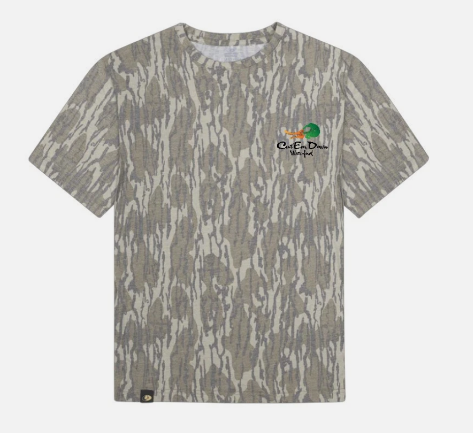 Cut'Em Down Waterfowl Mossy Oak Washed Out Camo Tee - Faded Old School Camo