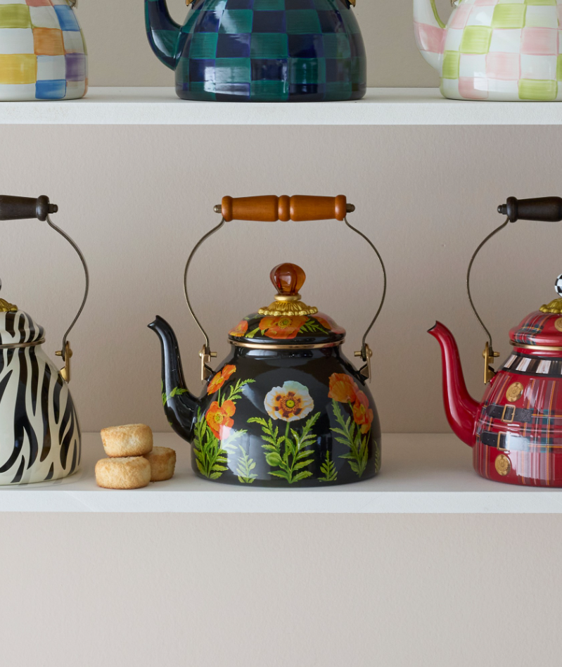 MacKenzie-Childs Poppy Tea Kettle, 2-Qt.