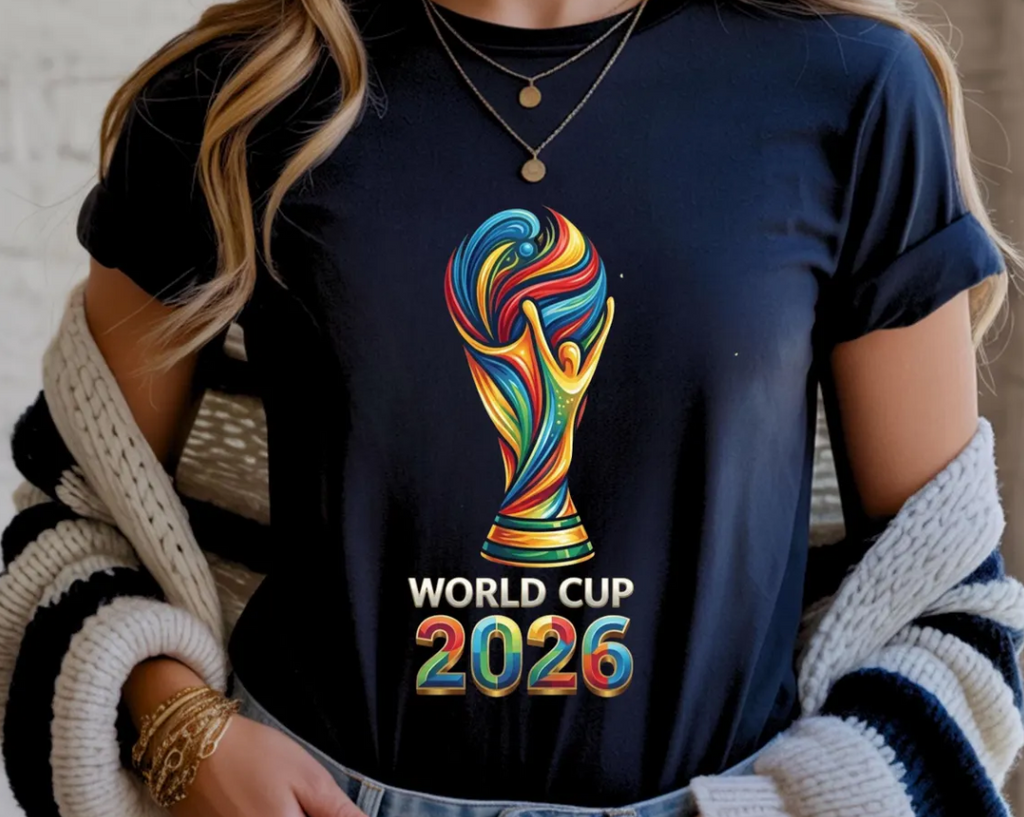 World Cup 2026 PNG Design, Colorful Soccer Graphic Tee Print , Football ,Fan Art Sublimation