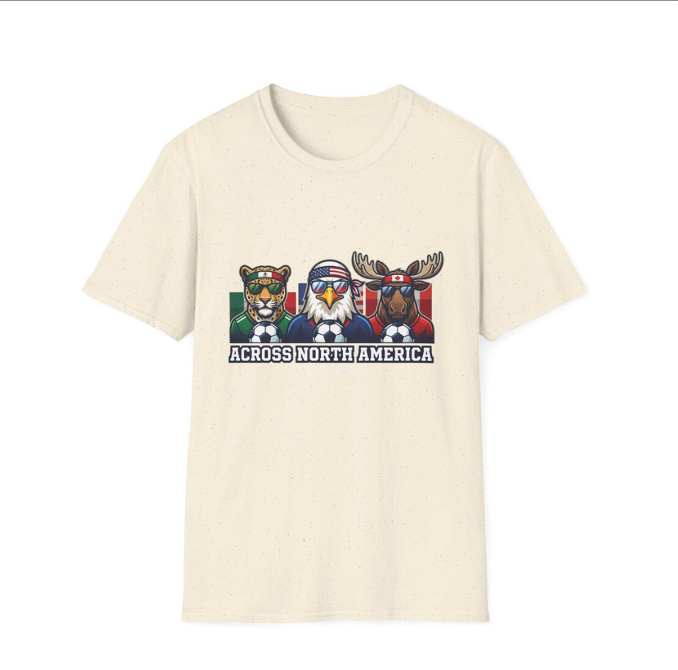 World Cup 2026 T-Shirt, FIFA 2026 Across North America Tee, USA Mexico Canada Soccer Fan Gift Shirt