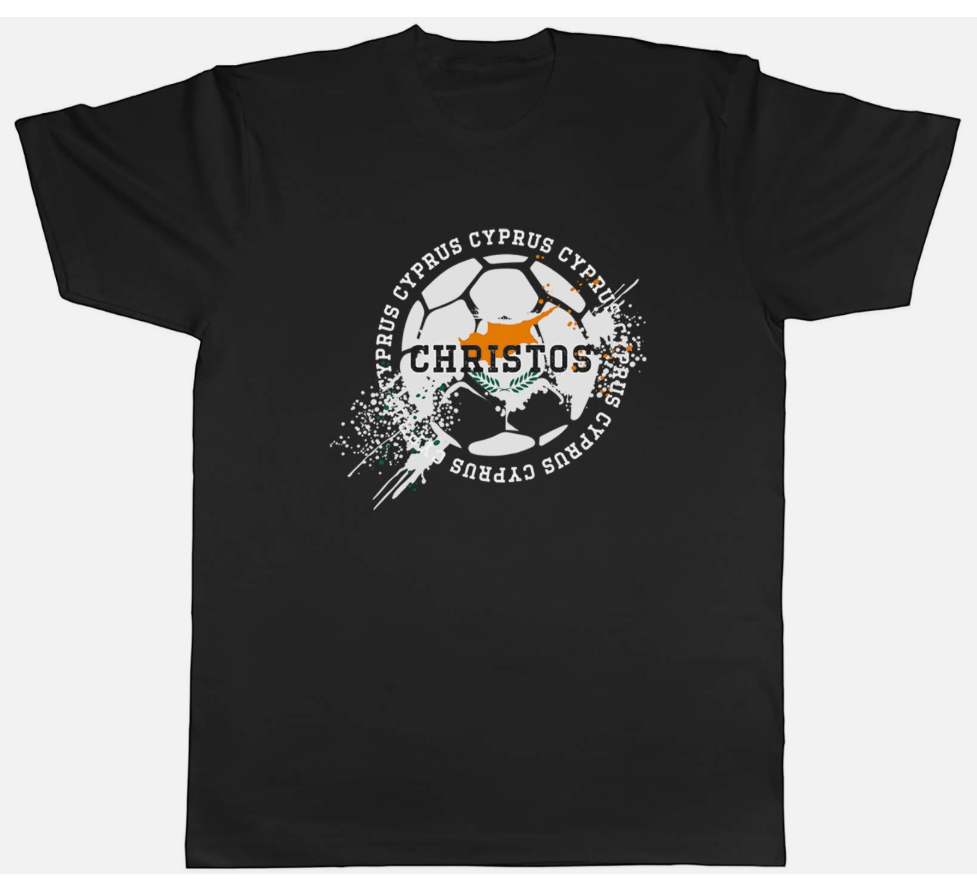 Personalised Cyprus Football Sports Mens Unisex T-Shirt Tee Gift