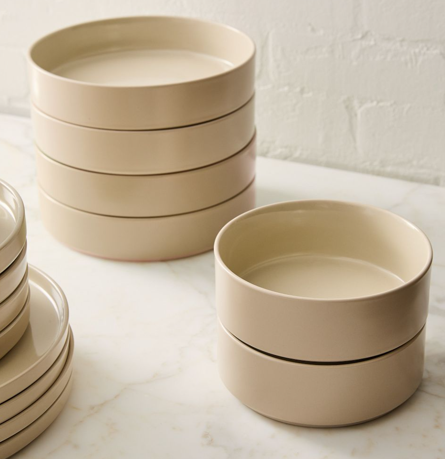 Straight-Sided Stoneware Dinnerware (Set of 16)