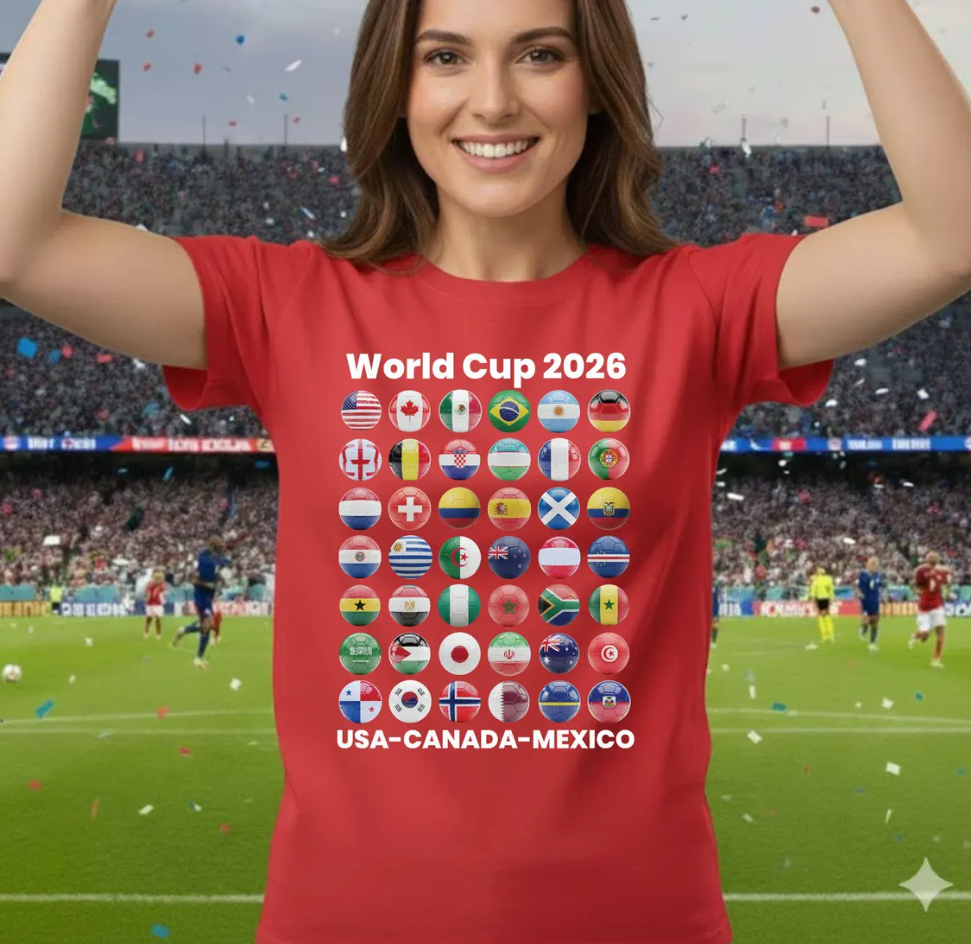 Soccer Shirt World Cup 2026 all Country Ball Football Fan Game Day Youth Tees Sports Apparel For Men Women Kids Gift Clothing