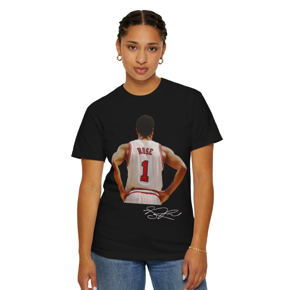 Derrick Rose Chicago T Shirt Autograph Edition Basketball LEGEND
