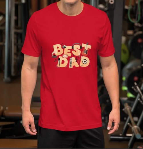 Best Dad T-Shirt – Musical Design Father’s Day Gift – Gift for Musician Dad Tee