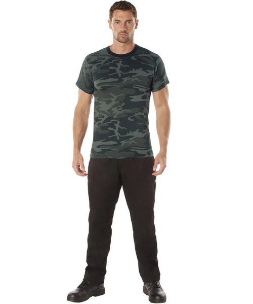 Black Camouflage Crew Neck T-Shirt
