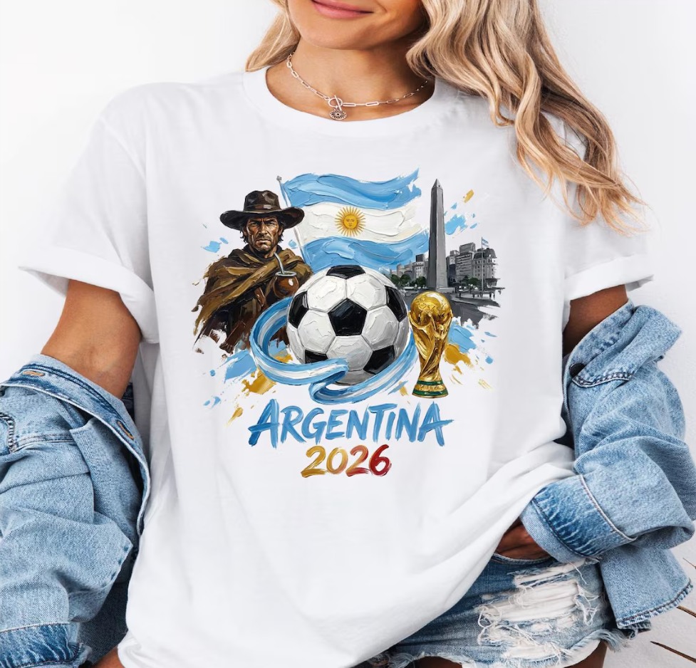 Argentina 2026 Shirt, World Cup Soccer Tee, Buenos Aires Football T-Shirt, Argentina Flag Graphic Tee, FIFA Fan Gift