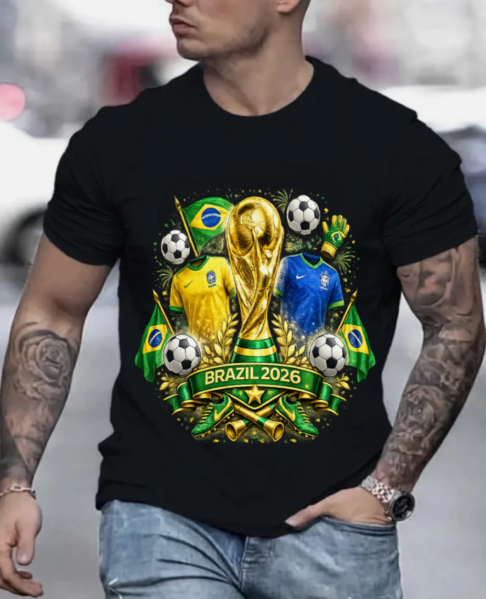 USA Soccer Shirt 2026 World Cup Fan Tee American Flag Football T-Shirt Brazil