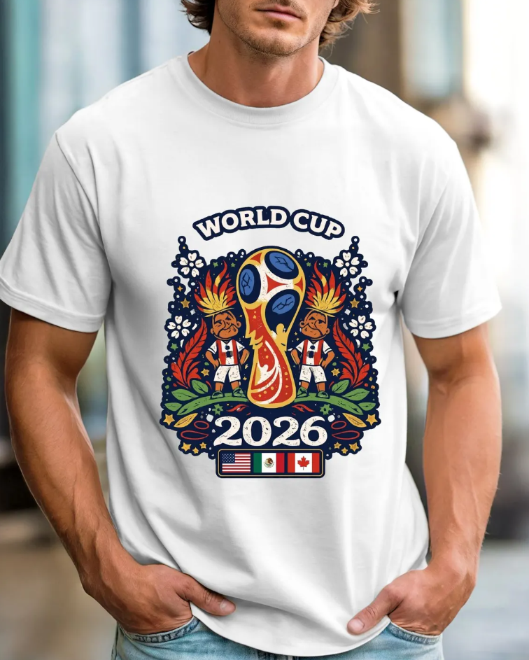2026 World Cup Mascot Soccer Ball T-Shirt | Retro Football Fan Apparel