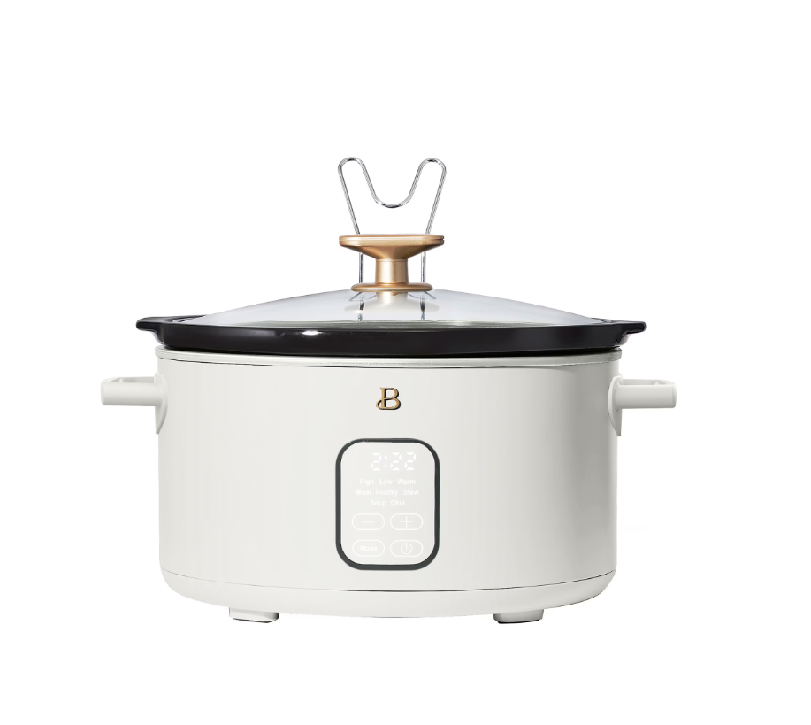 Beautiful 6 Qt Programmable Slow Cooker, White Icing by Drew Barrymore
