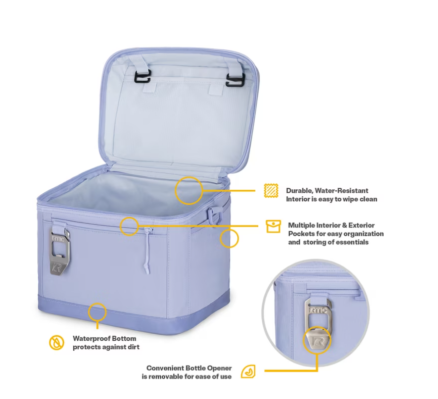 RTIC 15-Can, 16 Qt, Collapsible Soft Cooler with Bottle Opener, Periwinkle