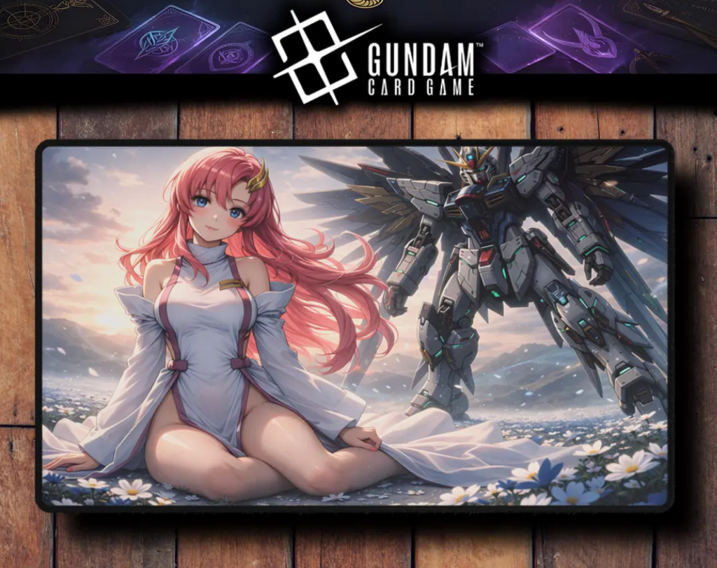 Lacus Clyne Gundam Inspired Playmat – Pink Anime TCG Card Game