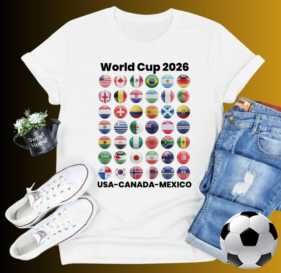 Soccer Shirt World Cup 2026 all Country Ball Football Fan Game Day Youth Tees Sports Apparel For Men Women Kids Gift Clothing