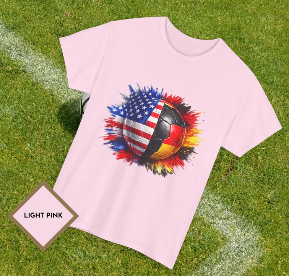 USA vs Germany Soccer Shirt, World Cup Football Fan Tee, USA Germany Flag Soccer Ball T Shirt, Soccer Match Fan Gift
