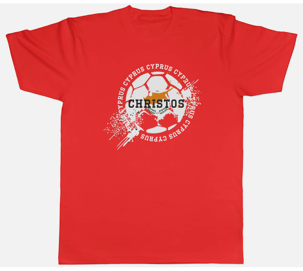 Personalised Cyprus Football Sports Mens Unisex T-Shirt Tee Gift