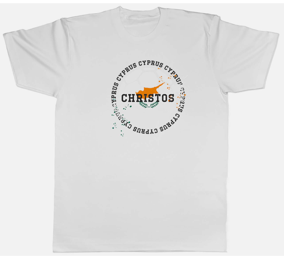 Personalised Cyprus Football Sports Mens Unisex T-Shirt Tee Gift