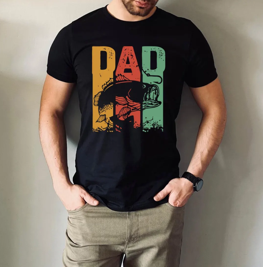 Fishing Dad Shirt – Vintage Bass Fisherman T-Shirt for Father’s Day, Retro Outdoorsman Gift for Dad