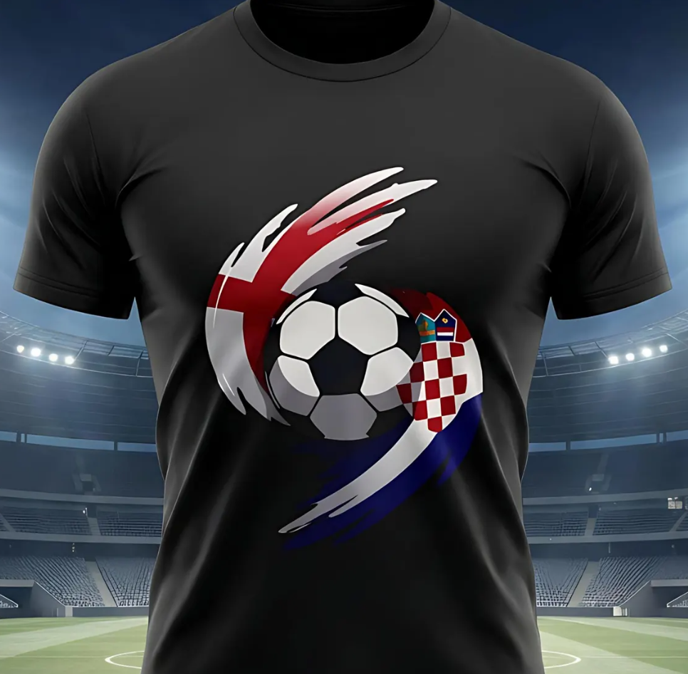 England vs Croatia Football Shirt, World Cup 2026 Match Day Tee, England Croatia Soccer Fan Shirt, Unisex Footy Graphic Top