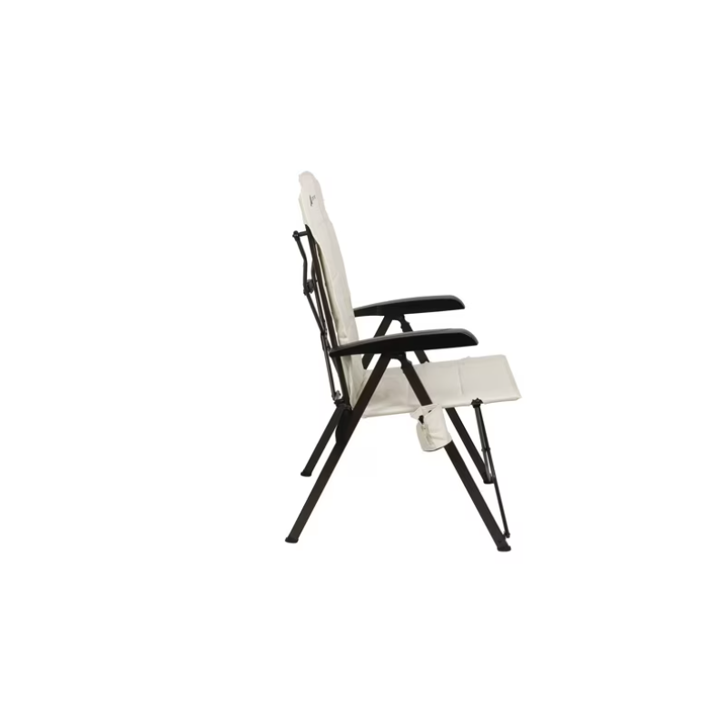 Ozark Trail Glamp High Back Reclining Lounge Chair with Adjustable Armrests, Creme