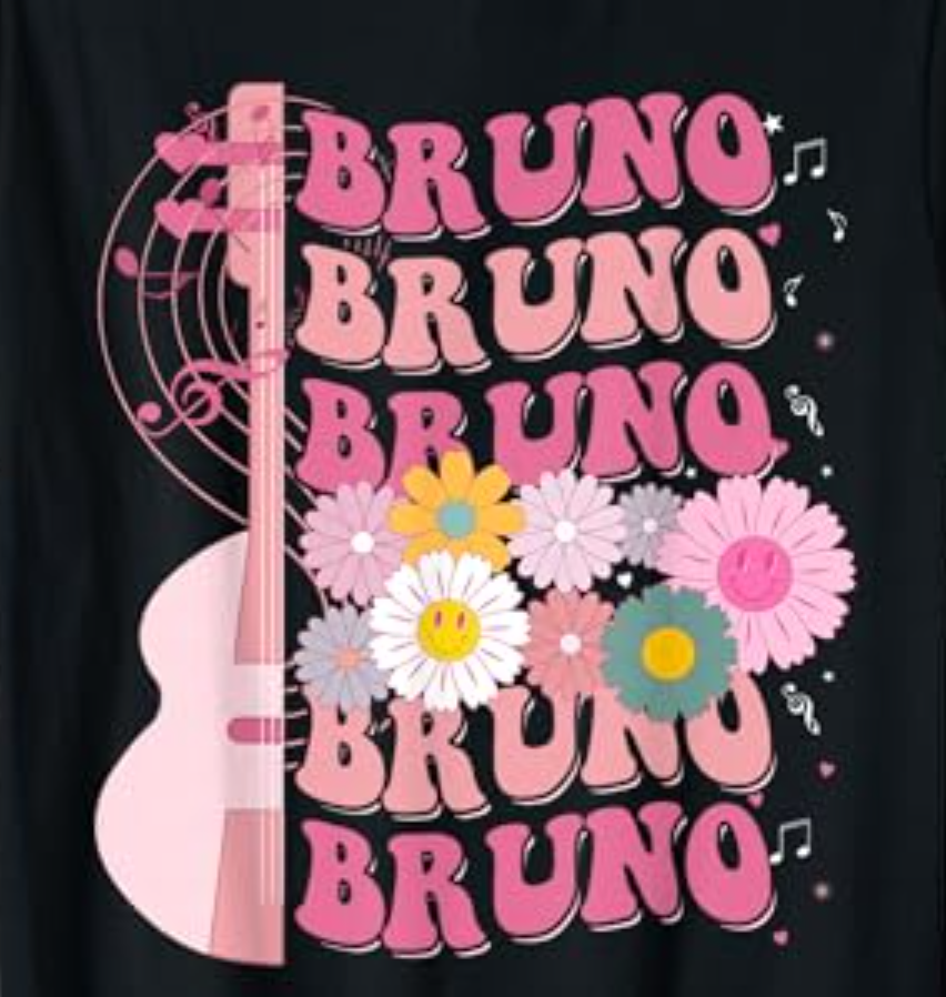 Girl Retro Bruno First Name Personalized Groovy 80's T-Shirt