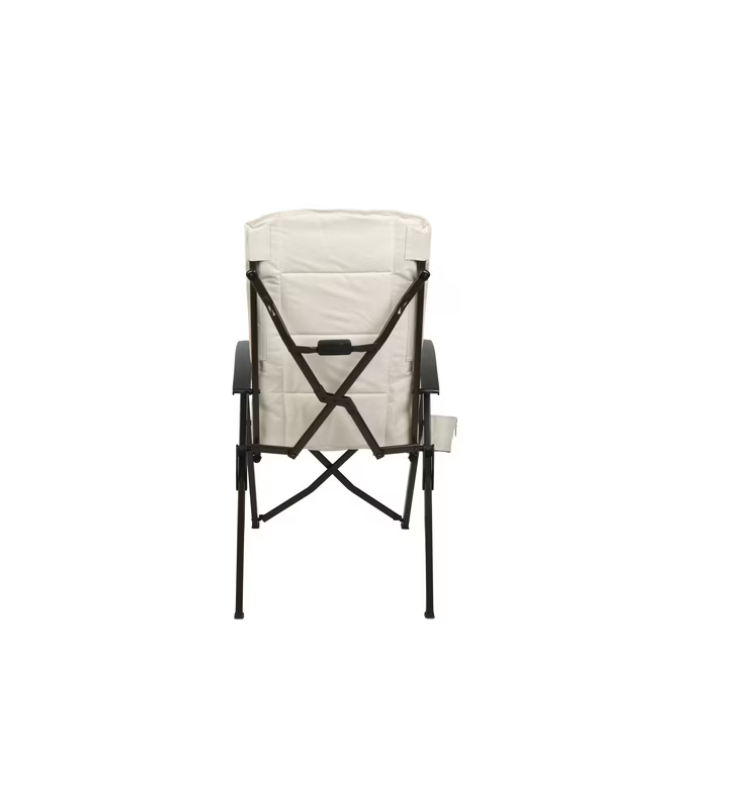 Ozark Trail Glamp High Back Reclining Lounge Chair with Adjustable Armrests, Creme
