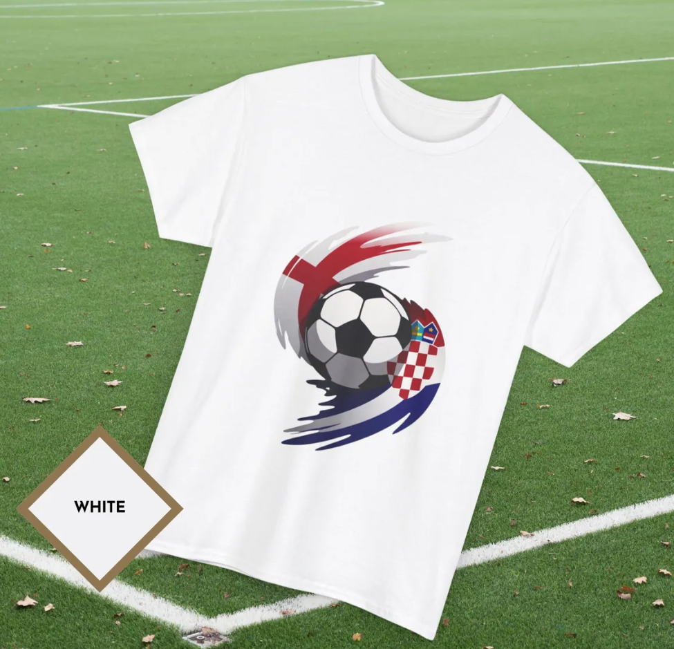 England vs Croatia Football Shirt, World Cup 2026 Match Day Tee, England Croatia Soccer Fan Shirt, Unisex Footy Graphic Top