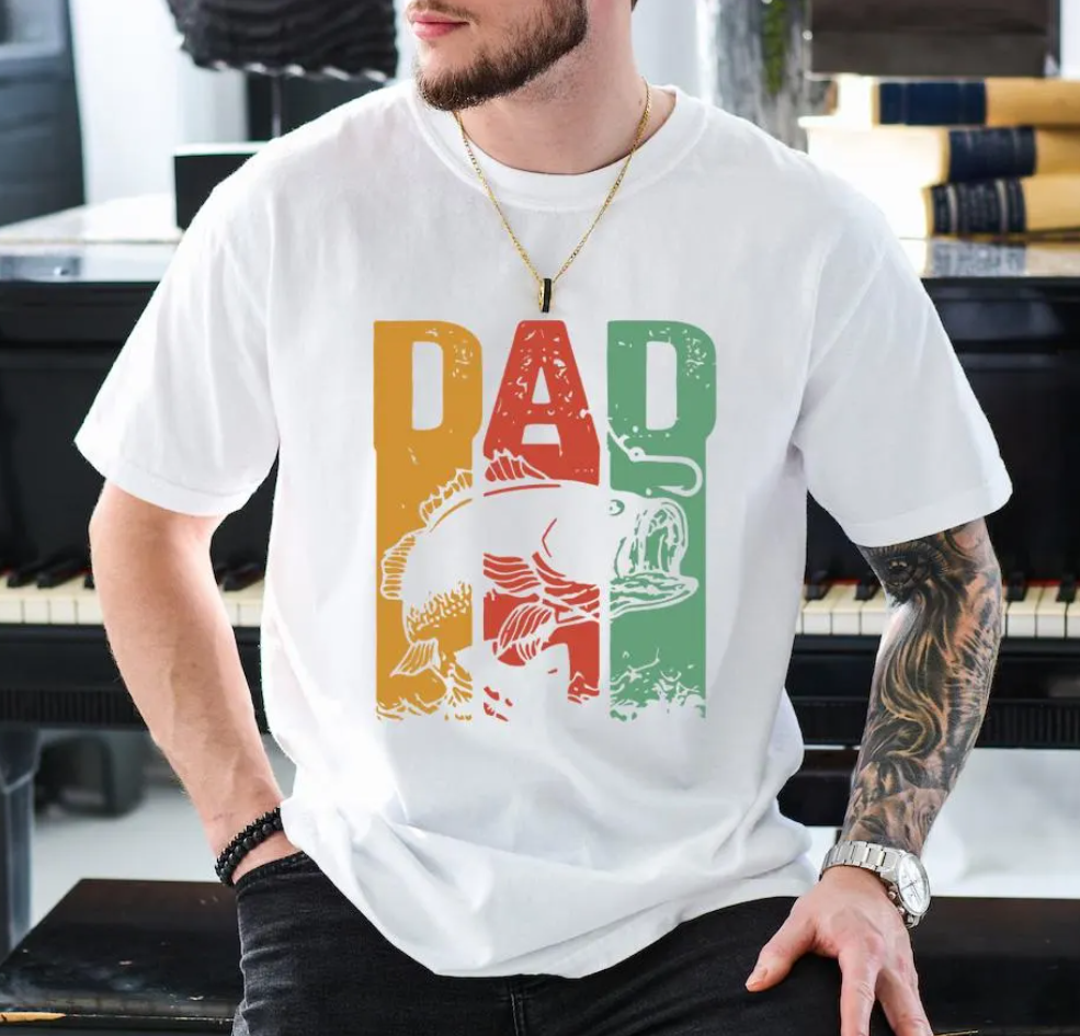 Fishing Dad Shirt – Vintage Bass Fisherman T-Shirt for Father’s Day, Retro Outdoorsman Gift for Dad