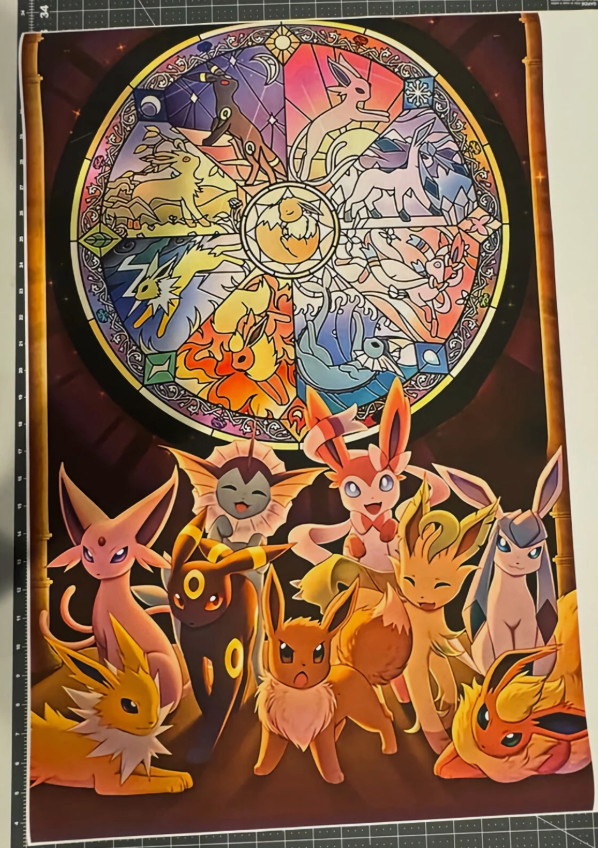 retro Pokémon Eeveelution poster painting print canvas Eevee wall art