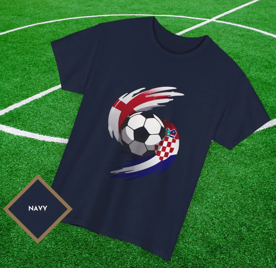 England vs Croatia Football Shirt, World Cup 2026 Match Day Tee, England Croatia Soccer Fan Shirt, Unisex Footy Graphic Top