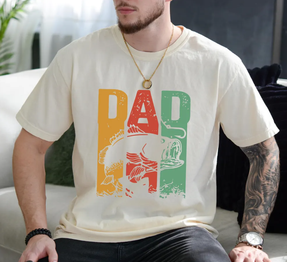 Fishing Dad Shirt – Vintage Bass Fisherman T-Shirt for Father’s Day, Retro Outdoorsman Gift for Dad