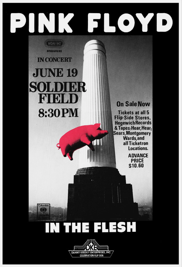 PINK FLOYD 1977 Chicago Soldier Field Concert Poster
