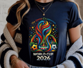 World Cup 2026 PNG Design, Colorful Soccer Graphic Tee Print , Football ,Fan Art Sublimation