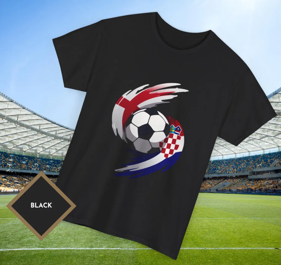 England vs Croatia Football Shirt, World Cup 2026 Match Day Tee, England Croatia Soccer Fan Shirt, Unisex Footy Graphic Top