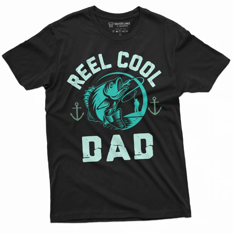 Reel Cool Dad T-Shirt – Fishing Shirt for Fisherman Dad, Father’s Day Gift Tee for Dad