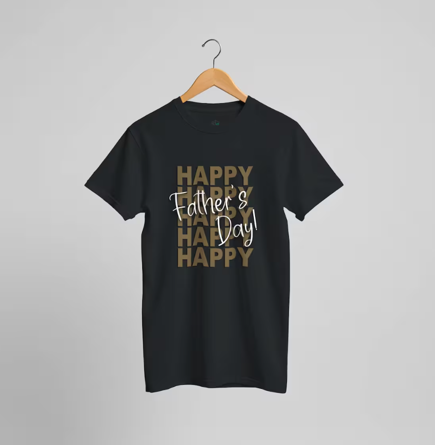 Happy Father’s Day Shirt – Bella Canvas 3001 Minimal Typography Tee, Simple Gift for Dad