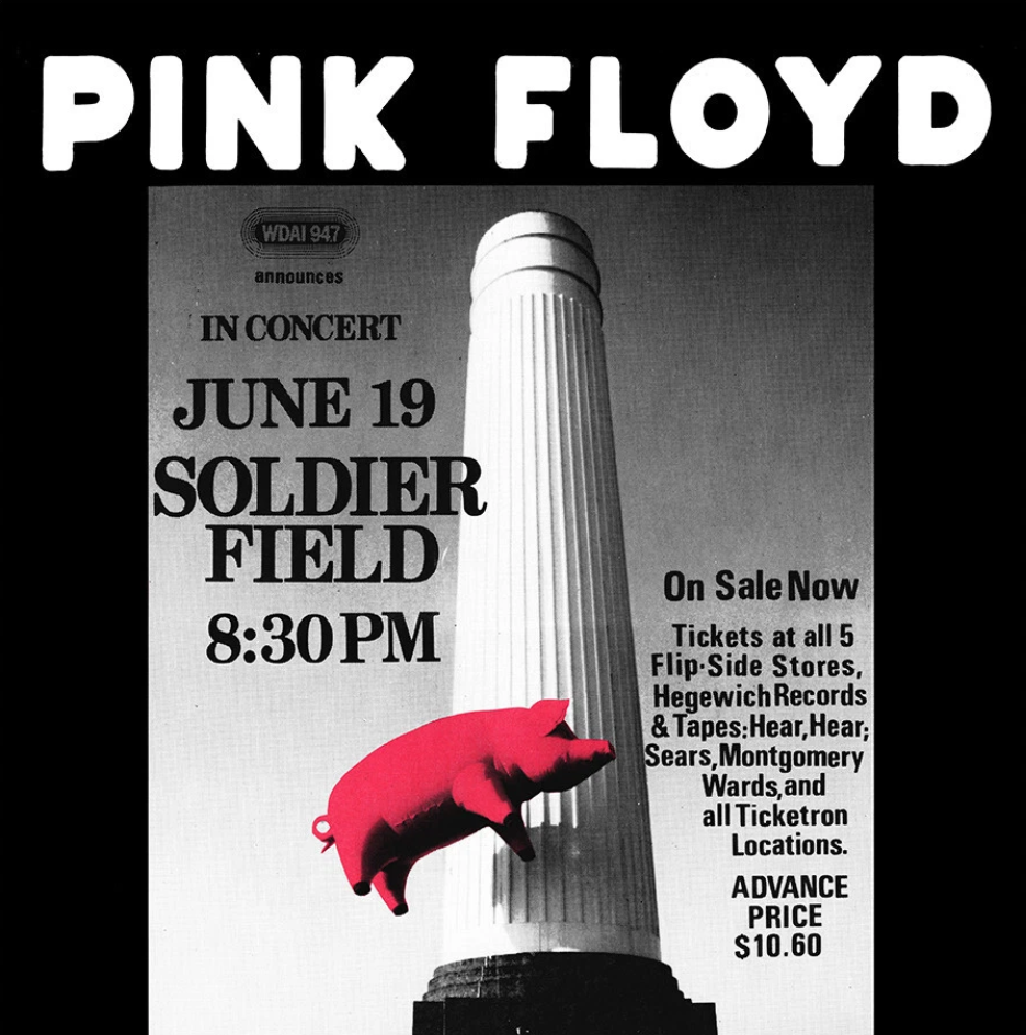 PINK FLOYD 1977 Chicago Soldier Field Concert Poster