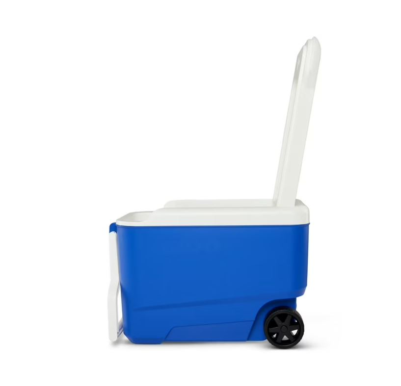 Igloo Wheelie Cool 38 QT Hard Sided Cooler with Wheels, Blue